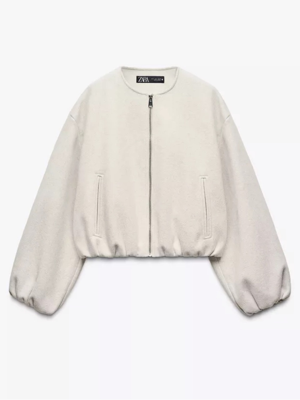 Zara Bomber Jacket in Ecru